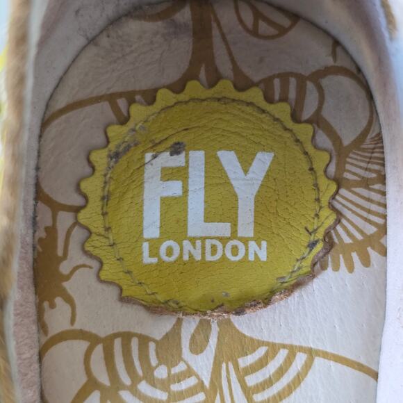 Fly London Yellow Leather Mary Jane Wedge Shoes Women Size 41 Comfort Cutout - Picture 6 of 15